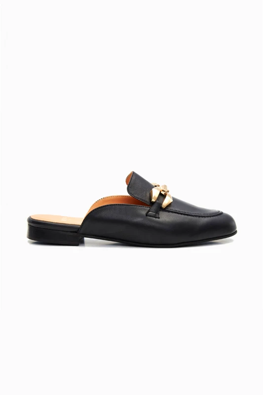 BOSS SHOES Boss Shoes γυναικεία δερμάτινα mules - BW10042 Μαύρο