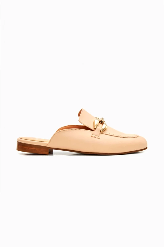 BOSS SHOES Boss Shoes γυναικεία δερμάτινα mules - BW10042 Εκρού