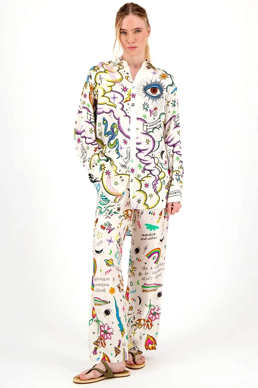ME369 ME369 γυναικείο πουκάμισο με all-over print "Billie Enlightenment" - 31391/SS25 Πολύχρωμο