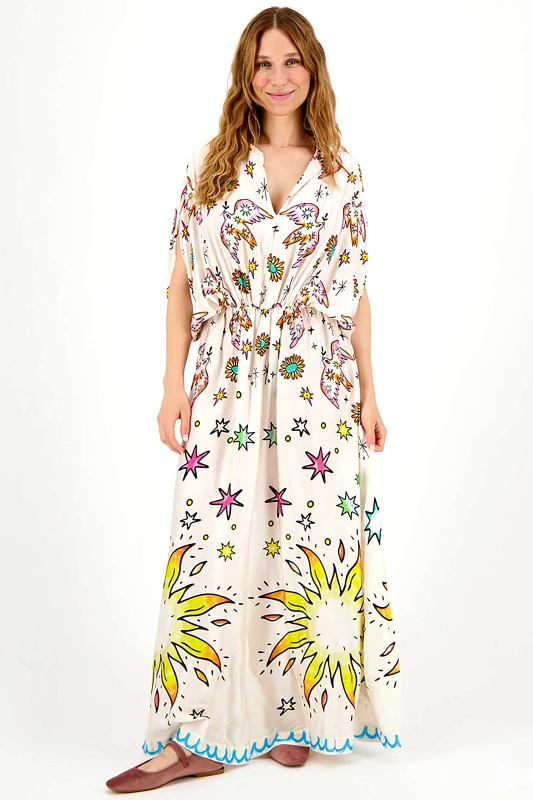 ME369 ME369 γυναικείο καφτάνι με all-over print "Bailey Enlightenment" - 70841/SS25 Πολύχρωμο