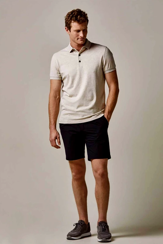 PROFUOMO Profuomo ανδρική κοντομάνικη πόλο μπλούζα stretch Normal Fit - PPVJ10041H Μπεζ