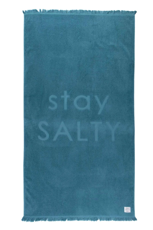 NEF-NEF HOMEWARE NEF-NEF unisex πετσέτα θαλάσσης με letter print 90 x 170 cm "Stay Salty" - 030590 Βεραμάν