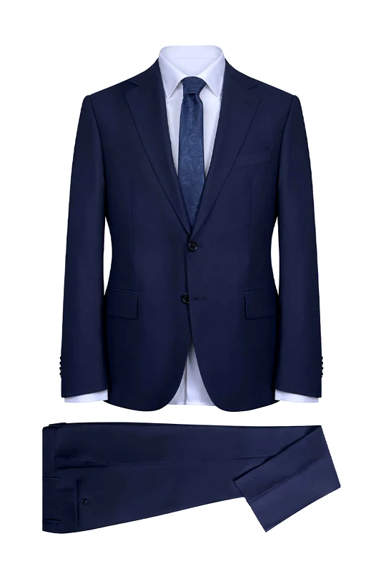 PRINCE OLIVER Prince Oliver ανδρικό κοστούμι μoνόχρωμο Modern Fit - 12989070 Μπλε Σκούρο