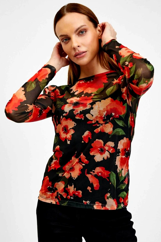 ORSAY Orsay γυναικεία μπλούζα με floral print - 111012-660000 Μαύρο