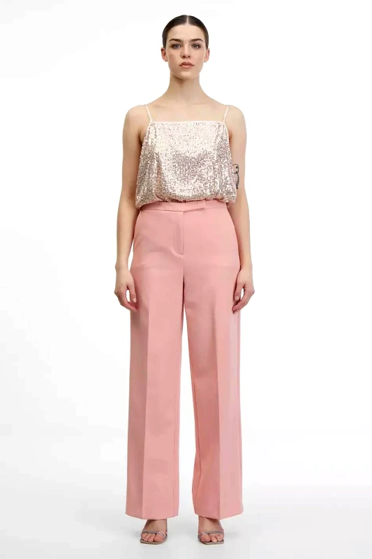 ORSAY Orsay γυναικείο μονόχρωμο παντελόνι Wide Leg - 1000254-X16-1434 Ροζ