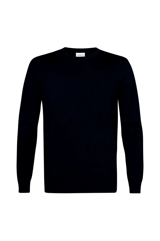 PROFUOMO Profuomo ανδρικό πουλόβερ μονόχρωμο Regular Fit - PPVJ10017F Σκούρο Μπλε