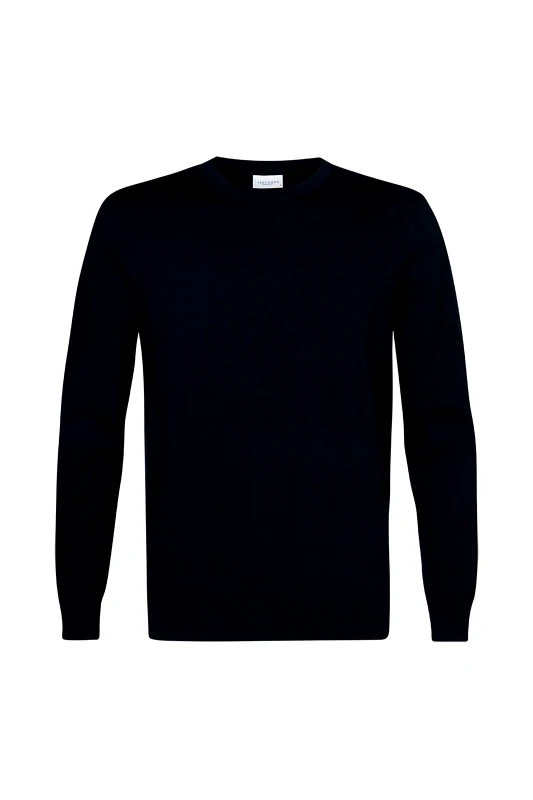 PROFUOMO Profuomo ανδρικό πουλόβερ μονόχρωμο Regular Fit - PPVJ10017F Σκούρο Μπλε