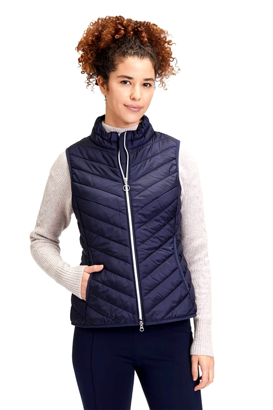 BETTY BARCLAY Betty Barclay γυναικείο αμάνικο μπουφάν με καπιτονέ σχέδιο και ψηλό λαιμό - 7210/1040 Μπλε Σκούρο