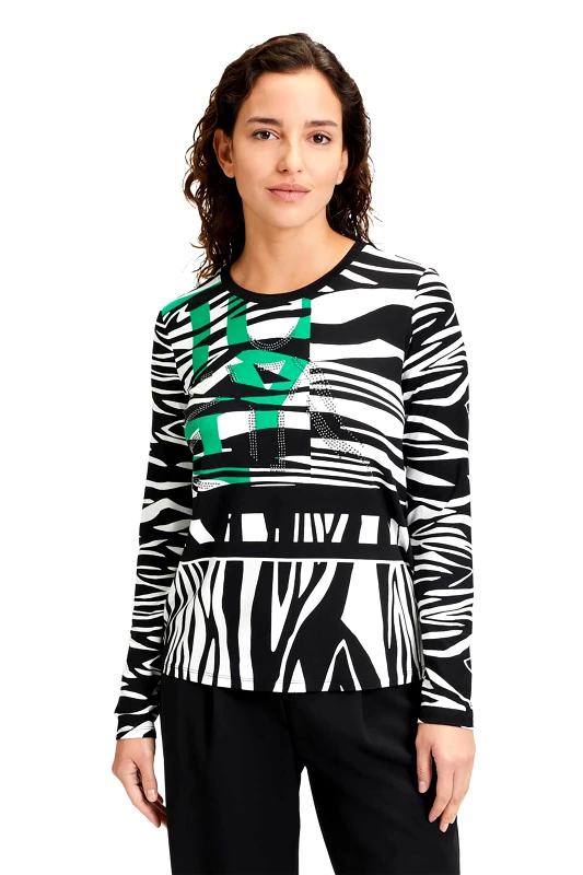 BETTY BARCLAY Betty Barclay γυναικεία μπλούζα με all-over zebra print - 2009/2110 Ασπρόμαυρο