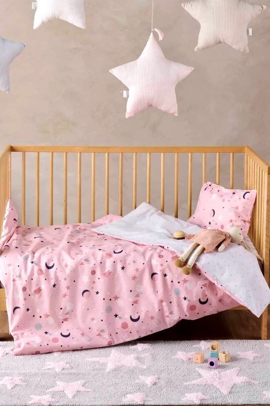 KENTIA Kentia βρεφικό σετ παπλωματοθήκη κούνιας με μαξιλαροθήκη "Laluna" (2 τεμάχια) - 000075796