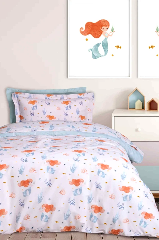 DAS KIDS Das Kids σετ παιδική παπλωματοθήκη μονή με μαξιλαροθήκη "4876" (2 τεμάχια) - 406009104876 Γαλάζιο