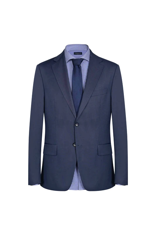 PRINCE OLIVER Prince Oliver ανδρικό σακάκι μονόχρωμο Modern Fit - 11989043 Μπλε