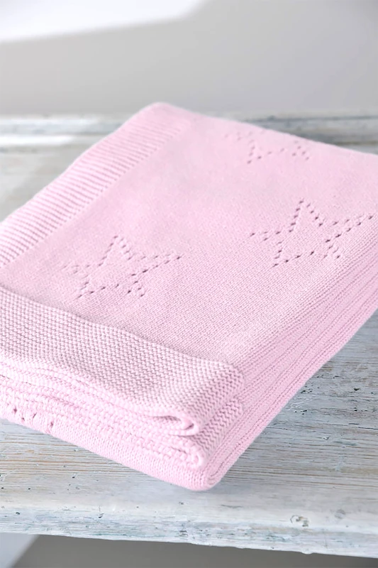 DOWN TOWN HOME DOWN TOWN Home βρεφική κουβέρτα λίκνου με διάτρητο σχέδιο "DT449" 75 x 105 cm - 15-0143