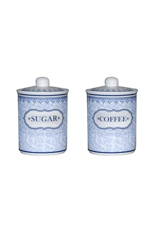 DOMUS HOMUS DOMUS HOMUS σετ βάζα αποθήκευσης για καφέ και ζάχαρη με καπάκι 10 x 17 cm (2 τεμάχια) - 20-54-008