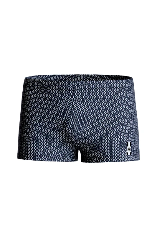 IMPETUS Impetus ανδρικό μαγιό boxer ελαστικό με geometrical print και λογότυπο - IMP-IM1923N2100 -125 Μπλε Σκούρο