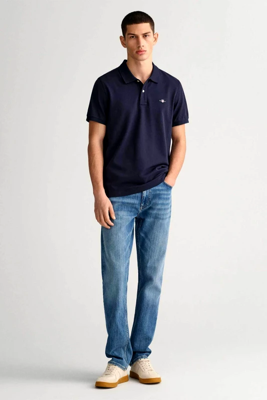 GANT Gant ανδρικό τζην παντελόνι πεντάτσεπο Regular Fit (34L) - 1000261 Denim Blue