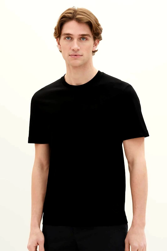 TOM TAILOR Tom Tailor σετ ανδρικά μονόχρωμα T-shirts Regular Fit (2 τεμάχια) - 1037741 Μαύρο