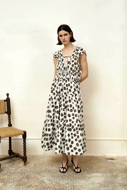 JOVONNA LONDON Jovonna London γυναικείο maxi φόρεμα αμάνικο "Letty" - LETTY/DRESS/SS25 Εκρού