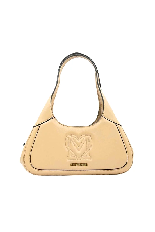 LOVE MOSCHINO Love Moschino γυναικεία τσάντα ώμου μονόχρωμη με ανάγλυφες λεπτομέρειες - JC4324PP0IKR0 Καμηλό