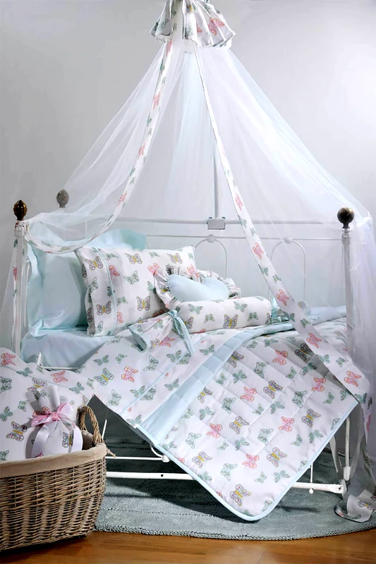 DOWN TOWN HOME DOWN TOWN Home παδικό κουβερλί κούνιας με all-over butterfly print "121 Mary" 95 x 145 cm - 05-0058