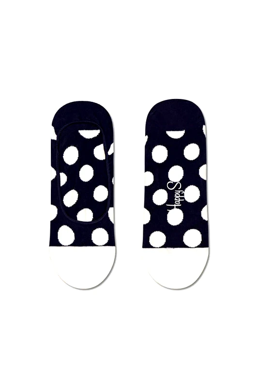 HAPPY SOCKS Happy Socks unisex κάλτσες αόρατες με logo print "Big Dot Liner" - BDO06-6500 Μαύρο