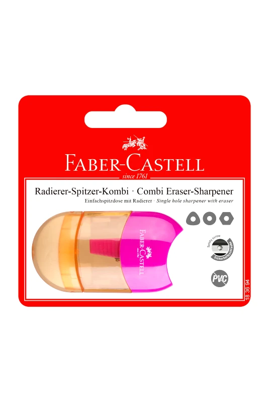 FABER-CASTELL Faber-Castell Blister ξύστρα Apple διπλή κόκκινο/μπλε - 077183597