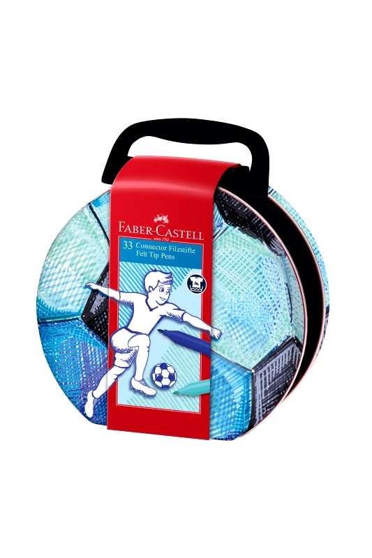 FABER-CASTELL Faber-Castell Μαρκαδόροι Connector Σετ 33 χρώματα – ποδόσφαιρο - 077155538