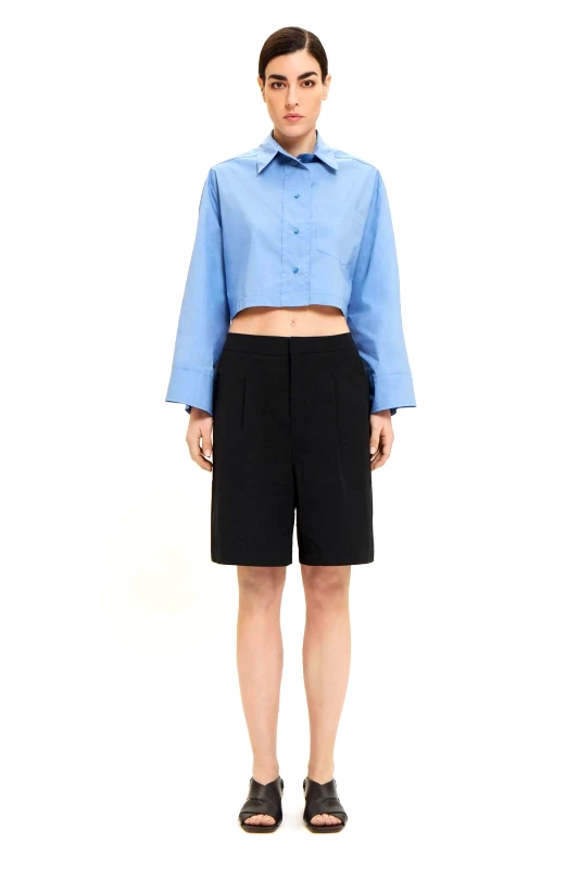 AOS AOS unisex βερμούδα Wide-leg - 1.U.PA07102.BLK.L/XL Μαύρο