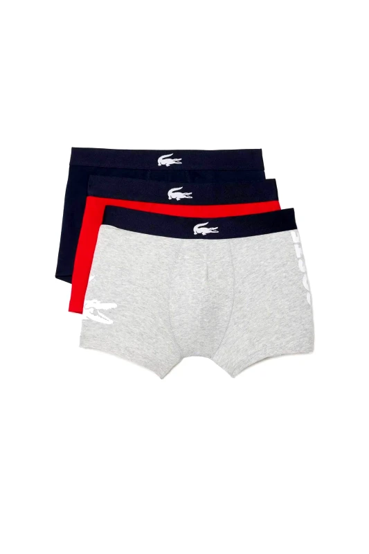 LACOSTE Lacoste σετ ανδρικά εσώρουχα boxer με λογότυπο (3 τεμάχια) - 5H1803 Γκρι