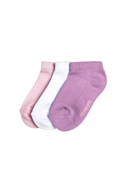ALOUETTE Alouette σετ παιδικές κοντές κάλτσες με σχέδιο (4-12 ετών) (3 ζευγάρια) - 00018099K Ροζ