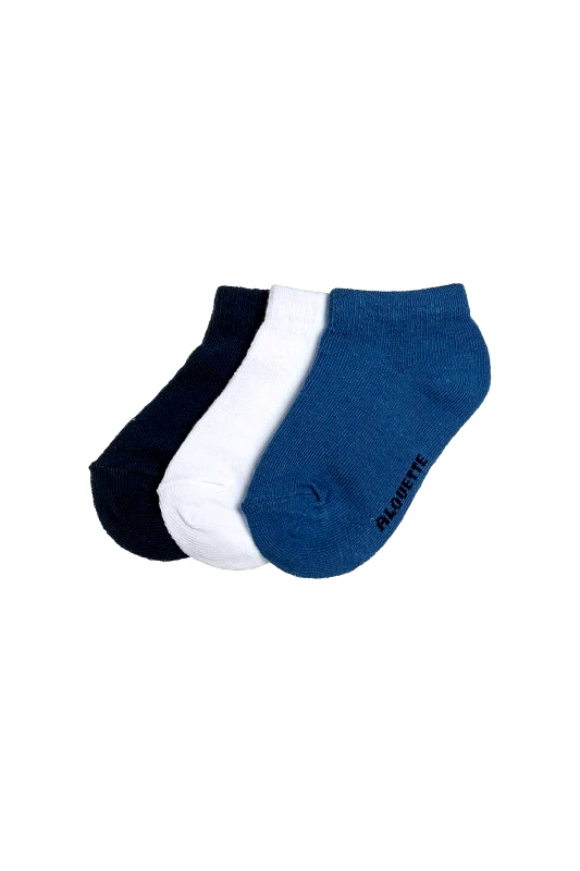 ALOUETTE Alouette σετ παιδικές κοντές κάλτσες με σχέδιο (4-12 ετών) (3 ζευγάρια) - 00018298K Μπλε