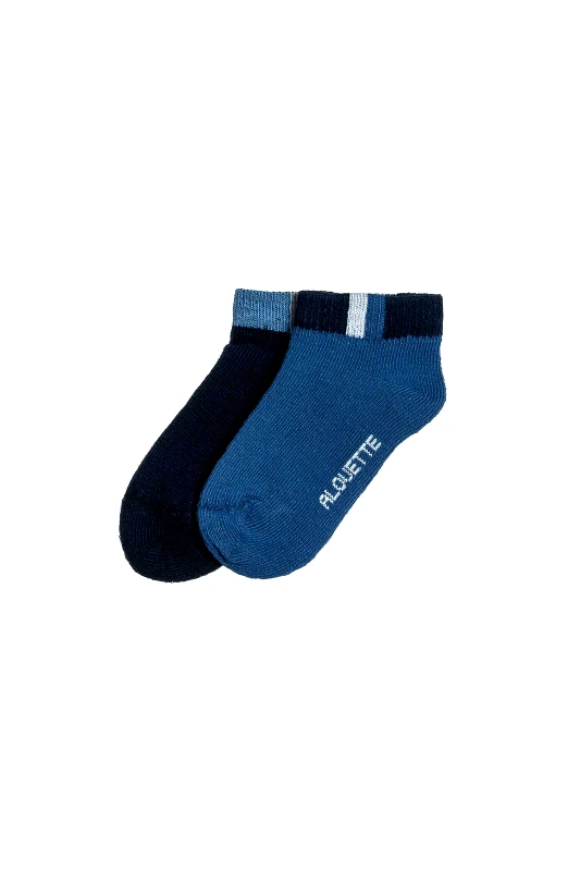 ALOUETTE Alouette σετ παιδικές κοντές κάλτσες με σχέδιο (4-12 ετών) (2 ζευγάρια) - 00018398K Μπλε
