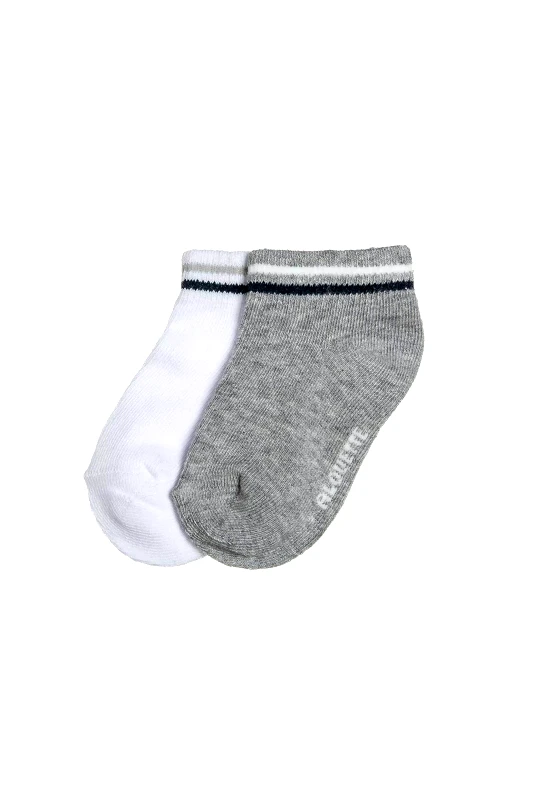ALOUETTE Alouette σετ παιδικές κοντές κάλτσες με σχέδιο (4-12 ετών) (2 ζευγάρια) - 00018399K Γκρι