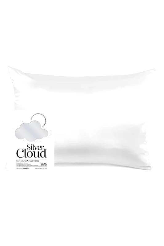 SILVER CLOUD Silver Cloud μαξιλαροθήκη σατέν εμποτισμένη με ιόντα αργύρου "Silver" - SZYSC-PCSLV