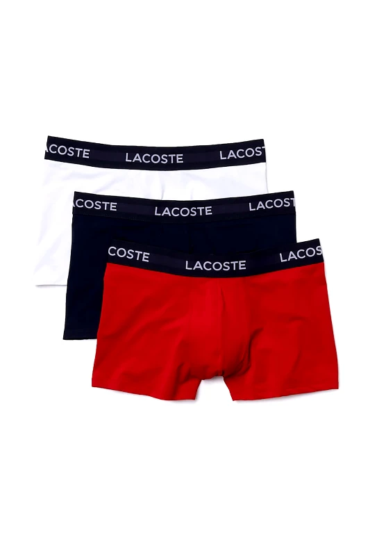 LACOSTE Lacoste σετ ανδρικά εσώρουχα trunk με λογότυπο στο λάστιχο (3 τεμάχια) - 5H9623 Κόκκινο