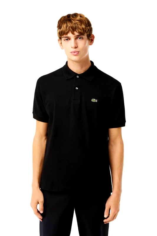 LACOSTE Lacoste ανδρική μπλούζα πόλο πικέ κοντομάνικη με κεντημένο λογότυπο Classic Fit - L1212 Μαύρο