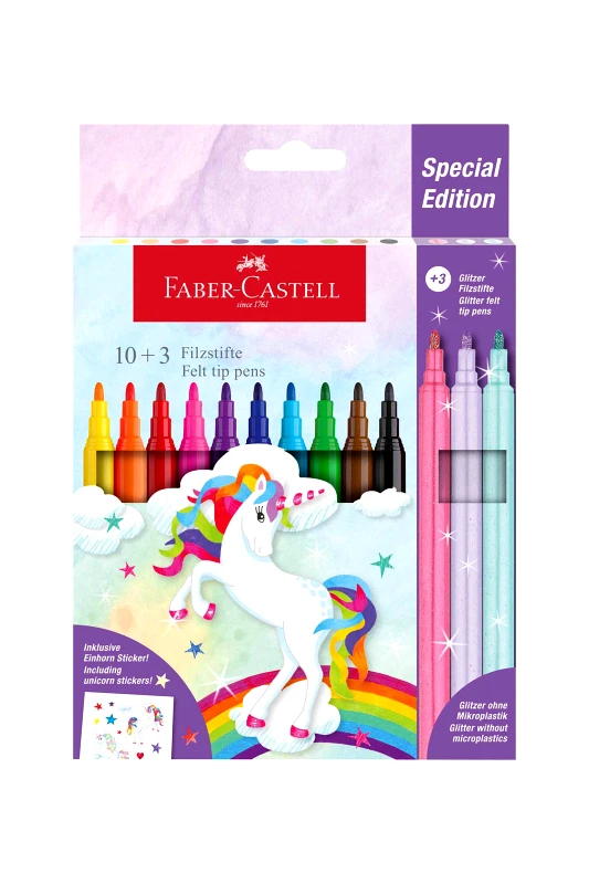 FABER-CASTELL Faber-Castell Μαρκαδόροι Ζωγραφικής "Unicorn" 10+3 χρωμάτων - 077554213