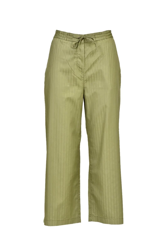 GANT Gant γυναικείο παντελόνι cropped με ρίγες ton sur ton - 4150130 Λαδί