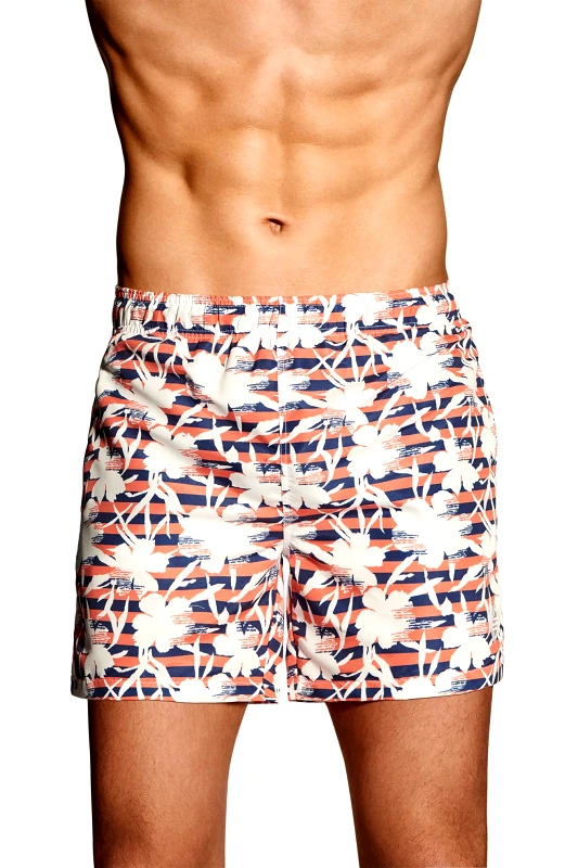 GANT Gant ανδρικό μαγιώ ριγέ με floral print - 921916013 Πορτοκαλί