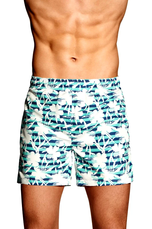 GANT Gant ανδρικό μαγιώ ριγέ με floral print - 921916013 Βεραμάν