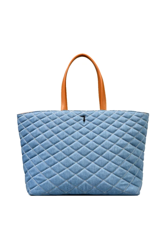 TRUSSARDI BAZAAR Trussardi γυναικεία τσάντα ώμου με μεταλλικό λογότυπο - 75B01105-9Y099998