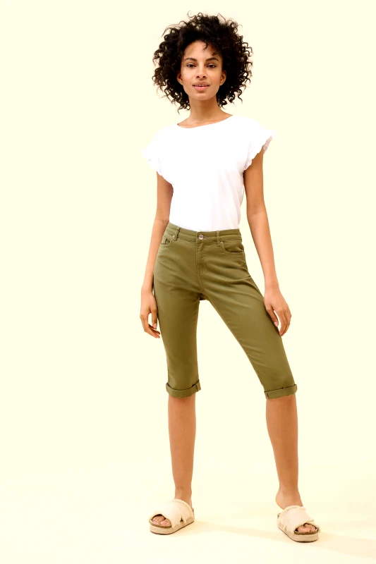 ORSAY Orsay γυναικεία βερμούδα μονόχρωμη με ρεβέρ - 363018-825000 Λαδί