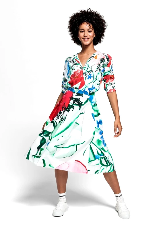 GANT Gant γυναικεία midi φούστα με πιέτες floral - 4400033 Εκρού