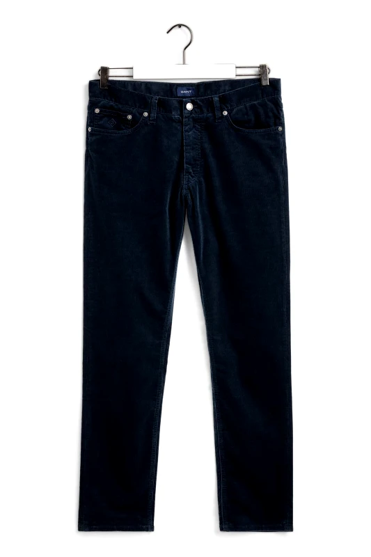 GANT Gant ανδρικό κοτλέ παντελόνι Slim Fit Cord 34L - 1000188 Μπλε Σκούρο