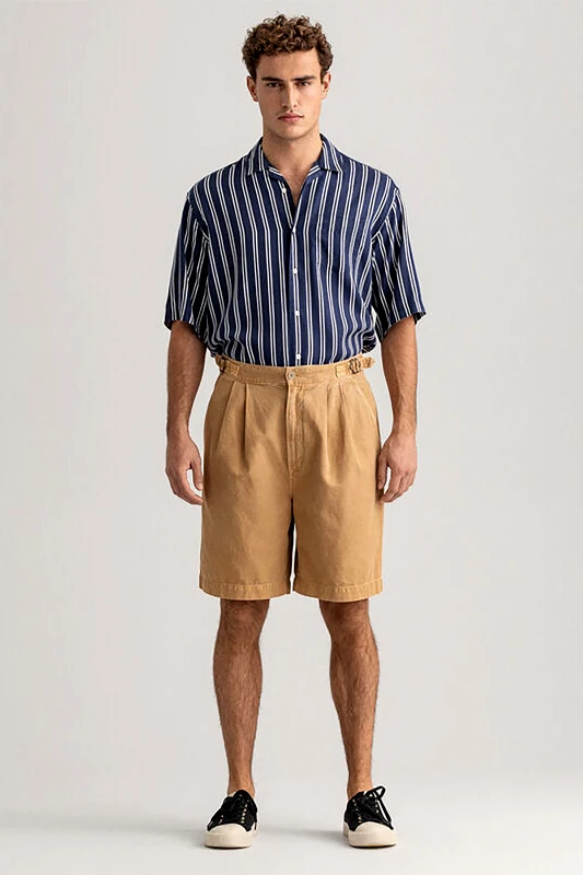 GANT Gant ανδρική ψηλόμεση βερμούδα μονόχρωμη "Safari Sports" - 205033 Καμηλό