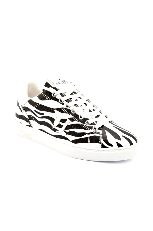 TRUSSARDI BAZAAR Trussardi Jeans γυναικεία sneakers με animal print - 79A00453-9Y099998 Λευκό