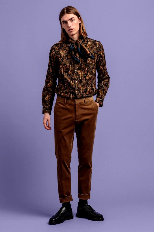GANT Gant ανδρικό κοτλέ chino παντελόνι Slim fit "Corduroy" - 1505077 Καφέ