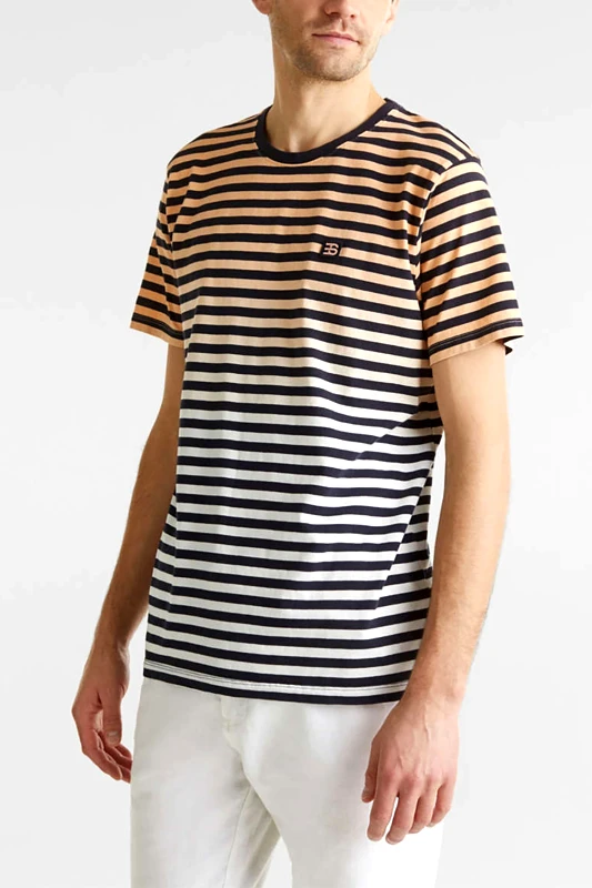 ESPRIT Esprit ανδρικό ντεγκραντέ T-shirt με ρίγες - 040EE2K312 Πορτοκαλί