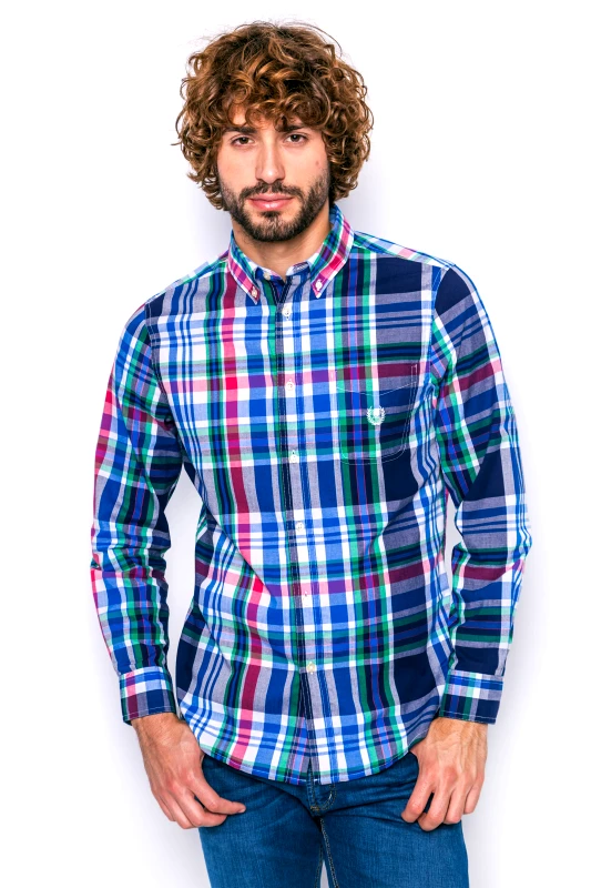 CHAPS Ανδρικό πουκάμισο Chaps - F01-XZACW-XYACW Μπλε Σκούρο