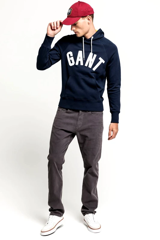GANT Gant ανδρικό τζιν παντελόνι Regular Fit Soft Twill 34L - 1000229 Γκρι
